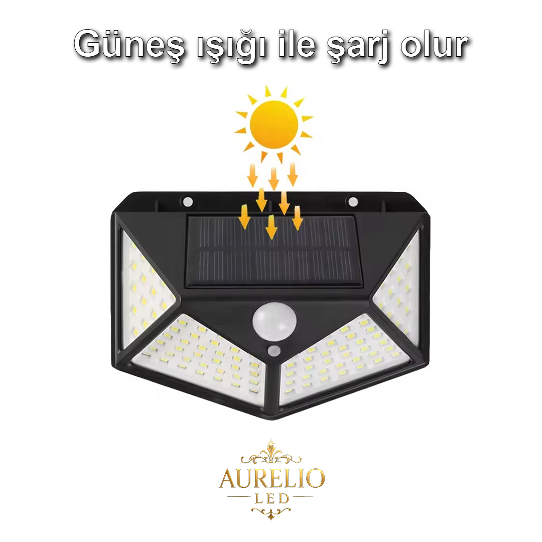 Güneş Enerjili Sensörlü Duvar Lambası