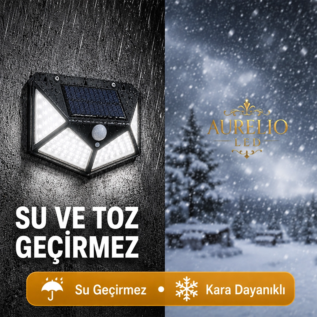 Güneş Enerjili Sensörlü Duvar Lambası
